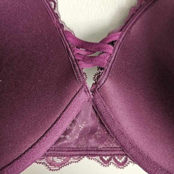 Torrid Curve Push Up Plunge Womens Purple Lace Full Coverage Underwire Crossback - Picture 6 of 8